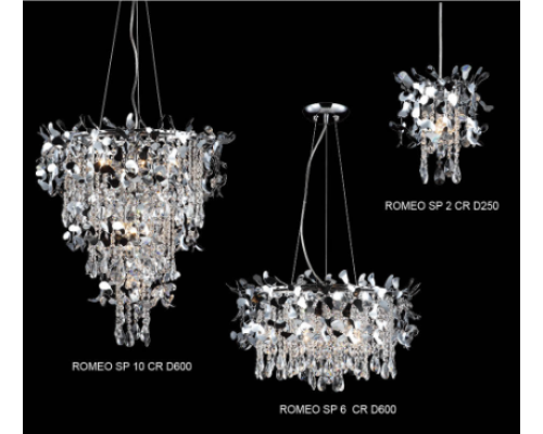Дополнительное фото Люстра подвесная Crystal Lux Romeo SP10 Chrome D600: Купить в Интернет магазин освещения GCSVET.RU