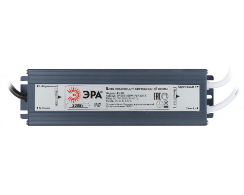 Дополнительное фото Блок питания Эра 200Вт DC24В 8.33A IP67 LP-LED-200W-IP67-24V-S Б0061147: Купить в Интернет магазин освещения GCSVET.RU
