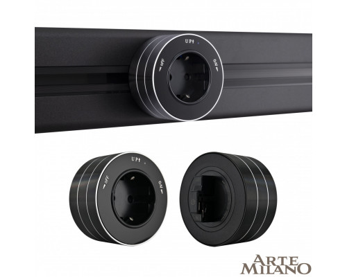Основное фото Трековая розетка Arte Milano Am-track-sockets 380011TS/ES Black: Купить в Интернет магазин освещения GCSVET.RU