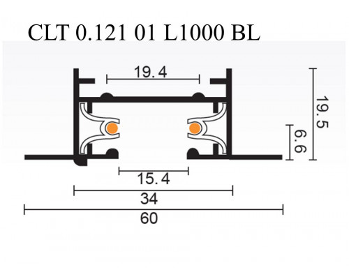 Дополнительное фото Шинопровод встраиваемый однофазный Crystal Lux CLT 0.121 01 L1000 BL: Купить в Интернет магазин освещения GCSVET.RU