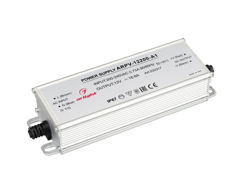 Основное фото Сетевой адаптер Arlight ARPV-12200-A1 (12V, 16.6A, 200W) 032317: Купить в Интернет магазин освещения GCSVET.RU