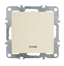Выключатель одноклавишный Stekker Эрна с подсветкой слоновая кость PSW10-9101-02 39320