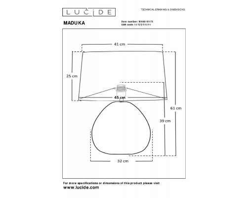Дополнительное фото Лампа настольная Lucide Maduka 10550/81/73: Купить в Интернет магазин освещения GCSVET.RU