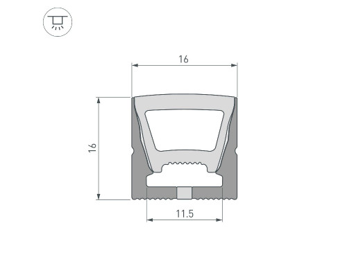 Дополнительное фото Силиконовый профиль Arlight WPH-FLEX-1616-TOP-S11-5m BLACK 045759: Купить в Интернет магазин освещения GCSVET.RU