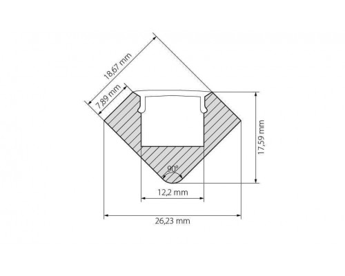 Дополнительное фото Профиль с экраном Arlight с экраном ALU-D45-2000 ANOD+FROST 018252: Купить в Интернет магазин освещения GCSVET.RU
