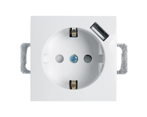Основное фото Розетка Stekker Эрна c/з 16A 250V с защитной шторкой и с USB белый PST16-9111-01 39318: Купить в Интернет магазин освещения GCSVET.RU