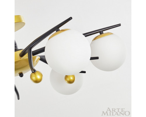 Дополнительное фото Люстра потолочная Arte Milano 273408/6 BK/GD: Купить в Интернет магазин освещения GCSVET.RU