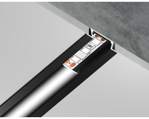 Основное фото Алюминиевый встраиваемый профиль Ambrella Light Alum Profile GP1001BK/BK: Купить в Интернет магазин освещения GCSVET.RU