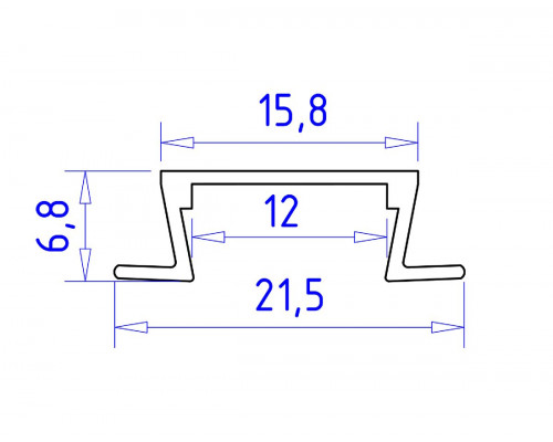 Дополнительное фото Алюминиевый встраиваемый профиль Ambrella Light Alum Profile GP1001BK/BK: Купить в Интернет магазин освещения GCSVET.RU