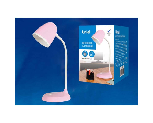 Дополнительное фото Лампа настольная (UL-00003653) Uniel Standard TLI-228 Pink E27: Купить в Интернет магазин освещения GCSVET.RU