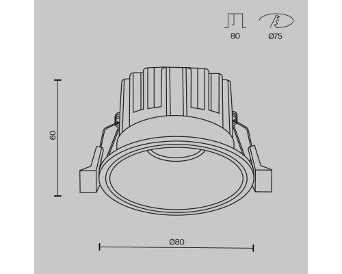 Дополнительное фото Светильник встраиваемый Maytoni Round DL058-12W-DTW-W: Купить в Интернет магазин освещения GCSVET.RU