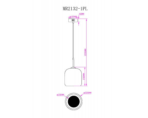 Дополнительное фото Светильник подвесной Myfar Charlie MR2132-1PL: Купить в Интернет магазин освещения GCSVET.RU