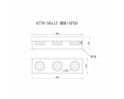 Дополнительное фото Светильник настенный iLedex Link 4778-50x15 MBK+SGD: Купить в Интернет магазин освещения GCSVET.RU