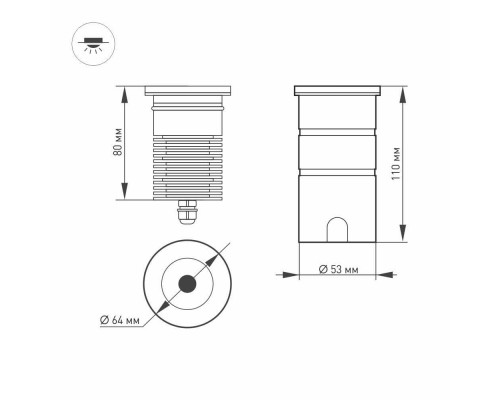 Дополнительное фото Уличный светильник Arlight LTD-GROUND-R65-6W Warm3000 026449: Купить в Интернет магазин освещения GCSVET.RU