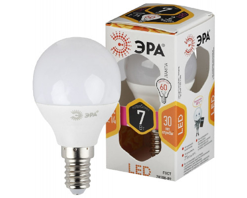 Основное фото Светодиодная лампочка Эра LED P45-7W-827-E14 Б0020548: Купить в Интернет магазин освещения GCSVET.RU