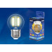 Дополнительное фото Филаментная лампа светодиодная Uniel E14 5W 3000K прозрачная LED-G45-5W/WW/E14/CL/MB GLM10TR: Купить в Интернет магазин освещения GCSVET.RU