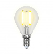 Филаментная лампа светодиодная Uniel E14 5W 3000K прозрачная LED-G45-5W/WW/E14/CL/MB GLM10TR