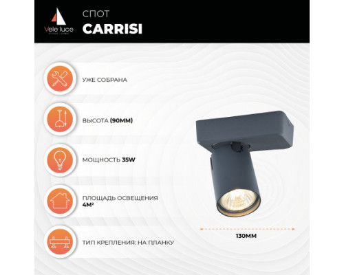 Дополнительное фото Светильник спот Vele Luce Carrisi VL8067S31: Купить в Интернет магазин освещения GCSVET.RU