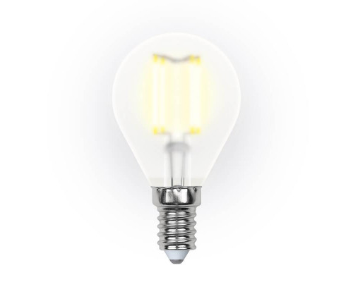 Основное фото Светодиодная лампочка Uniel SKY Globe LED-G45-6W/WW/E14/FR PLS02WH картон: Купить в Интернет магазин освещения GCSVET.RU