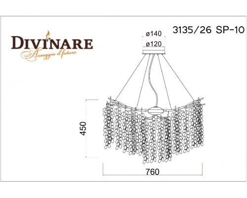 Дополнительное фото Люстра подвесная Divinare Salice 3135/26 SP-10: Купить в Интернет магазин освещения GCSVET.RU