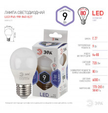 Светодиодная лампочка Эра LED P45-9W-860-E27 Б0031412