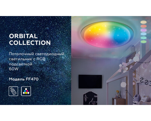 Дополнительное фото Светильник потолочный LED Ambrella Light Orbital Dance FF470: Купить в Интернет магазин освещения GCSVET.RU