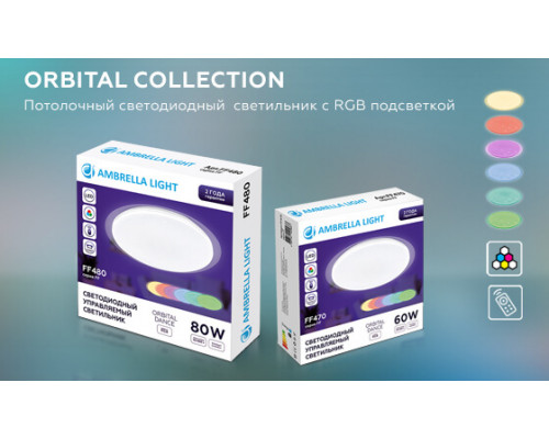 Дополнительное фото Светильник потолочный LED Ambrella Light Orbital Dance FF470: Купить в Интернет магазин освещения GCSVET.RU