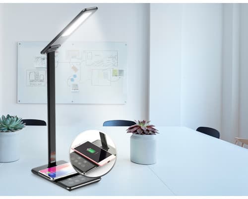 Дополнительное фото Лампа настольная с беспроводной зарядкой и USB портом Ambrella Light Desk DE582: Купить в Интернет магазин освещения GCSVET.RU