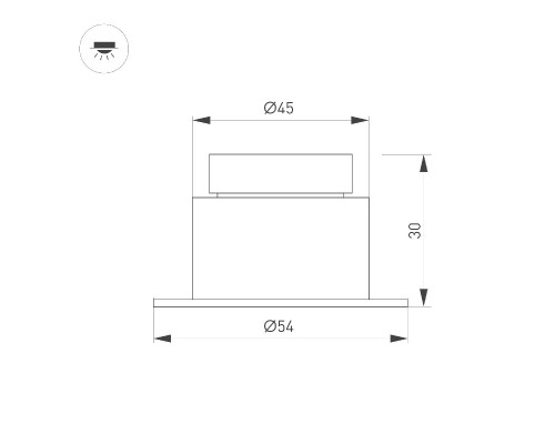 Дополнительное фото Светильник встраиваемый Arlight MS-GLORY-BUILT-R54-5W Warm3000 (WH, 38 deg, 230V) 047285: Купить в Интернет магазин освещения GCSVET.RU