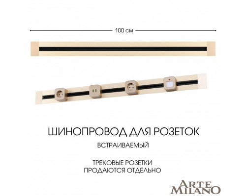 Основное фото Встраиваемый шинопровод Arte Milano Am-track-sockets 382301TB/100 Gold: Купить в Интернет магазин освещения GCSVET.RU