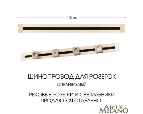 Дополнительное фото Встраиваемый шинопровод Arte Milano Am-track-sockets 382301TB/100 Gold: Купить в Интернет магазин освещения GCSVET.RU