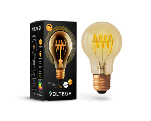 Дополнительное фото Светодиодная лампа для диммера Voltega E27 4W 2800К груша прозрачная VG10-A60GE27warm4W-FB 7078: Купить в Интернет магазин освещения GCSVET.RU