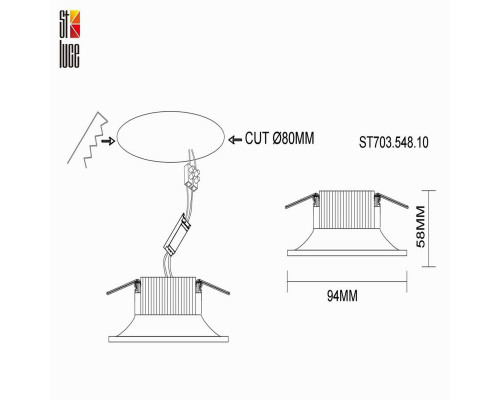 Дополнительное фото Светильник встраиваемый ST Luce ST703 ST703.548.10: Купить в Интернет магазин освещения GCSVET.RU