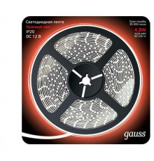 Лента светодиодная Gauss 4,8W/m 60LED/m 2835SMD красный 5M 312000705