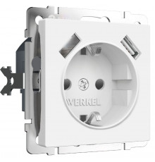 Розетка с заземлением, шторками и USBх2 Werkel 4690389191992 W1171561 a062406