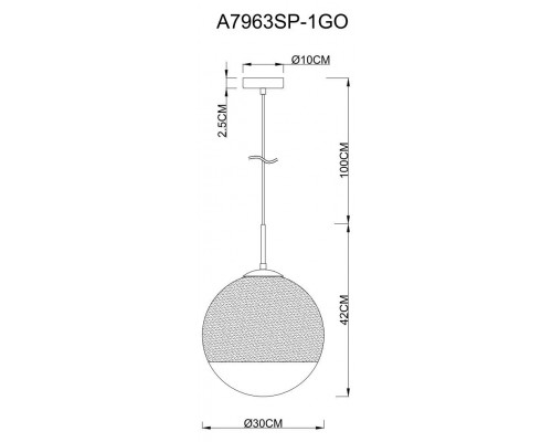 Дополнительное фото Светильник подвесной Arte Lamp Jupiter Gold A7963SP-1GO: Купить в Интернет магазин освещения GCSVET.RU