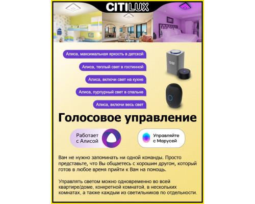 Дополнительное фото Светильник потолочный Citilux Старлайт Смарт CL703AK51G: Купить в Интернет магазин освещения GCSVET.RU