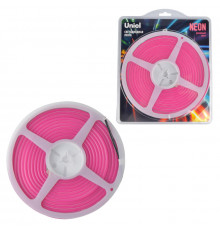 Лента светодиодная Uniel ULS-N01-2835-120LED/m-6mm-IP67-DC12V-9W/m-5M-PINK блистер