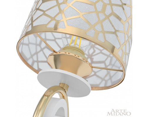 Дополнительное фото Настенный светильник Arte Milano Florentia-1237 301237/1W Wh/Gd: Купить в Интернет магазин освещения GCSVET.RU