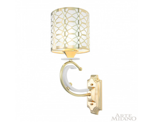 Дополнительное фото Настенный светильник Arte Milano Florentia-1237 301237/1W Wh/Gd: Купить в Интернет магазин освещения GCSVET.RU