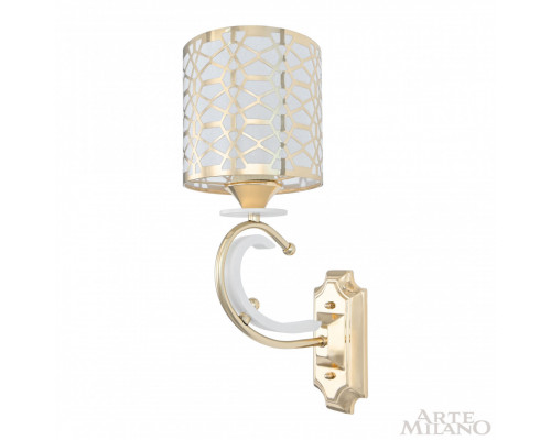 Дополнительное фото Настенный светильник Arte Milano Florentia-1237 301237/1W Wh/Gd: Купить в Интернет магазин освещения GCSVET.RU