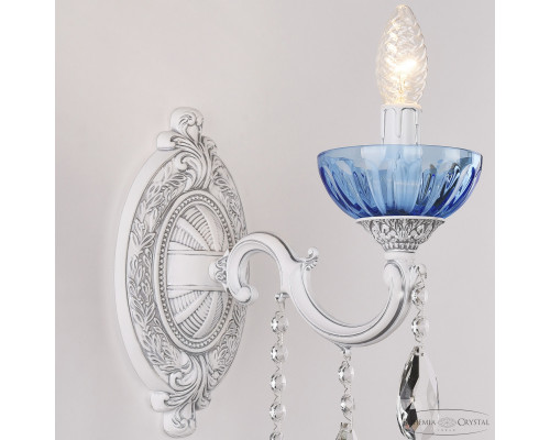 Дополнительное фото Настенный светильник Bohemia Ivele Crystal AL7801B10/1/175 B WMN P Aquamarine/M-1H: Купить в Интернет магазин освещения GCSVET.RU