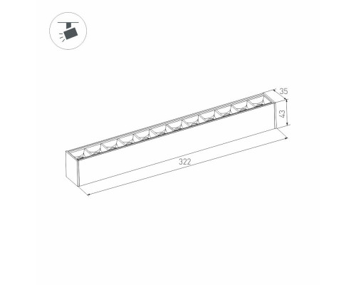Дополнительное фото Светильник трековый (магнитый) Arlight MAG-LASER-45-L320-12W Warm3000 (BK, 15 deg, 24V, DALI) 046528: Купить в Интернет магазин освещения GCSVET.RU