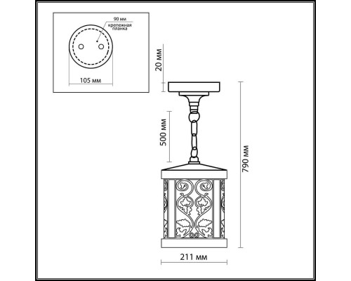 Дополнительное фото Подвес уличный Odeon Light Kordi 2286/1: Купить в Интернет магазин освещения GCSVET.RU