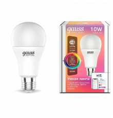Светодиодная лампа для диммера Gauss E27 10W 2700-6500K RGBW матовая 1180112
