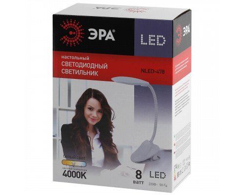Дополнительное фото Лампа настольная ЭРА NLED-478-8W-W Б0041084: Купить в Интернет магазин освещения GCSVET.RU