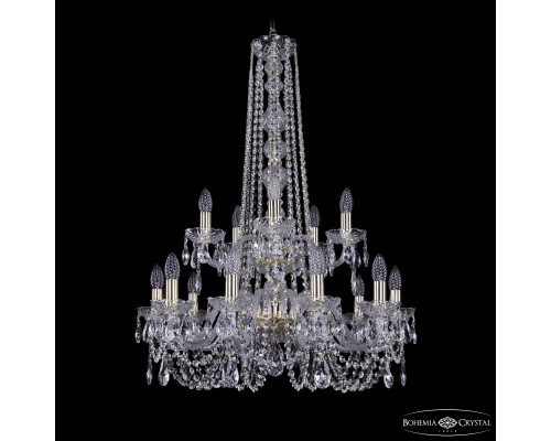 Основное фото Люстра подвесная Bohemia Ivele Crystal 1402/10+5/240/h-90/2d G: Купить в Интернет магазин освещения GCSVET.RU