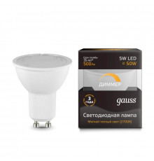 Светодиодная лампа для диммера Gauss GU10 5W 3000K матовая 101506105-D