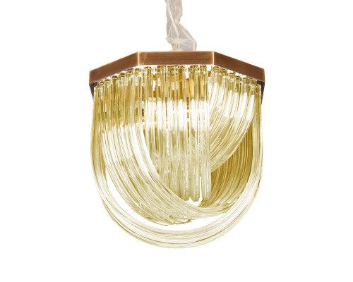 Основное фото Светильник подвесной Delight Collection Murano Glass A001-400 L4 brass/amber: Купить в Интернет магазин освещения GCSVET.RU