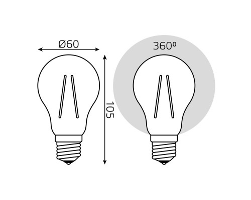 Дополнительное фото Светодиодная лампочка Gauss Filament 102902218: Купить в Интернет магазин освещения GCSVET.RU